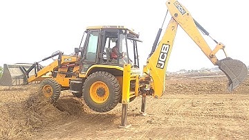 JCB Backhoe Loader Loading Gravel in Tractor - JCB Machine Working on Crusher jcb modal 2019