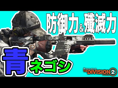 【ディビジョン2/Division2】あの武器と合わせて完成！防御力と殲滅力を兼ね備えた「青盛りネゴシ」【ビルド紹介】【PS5】