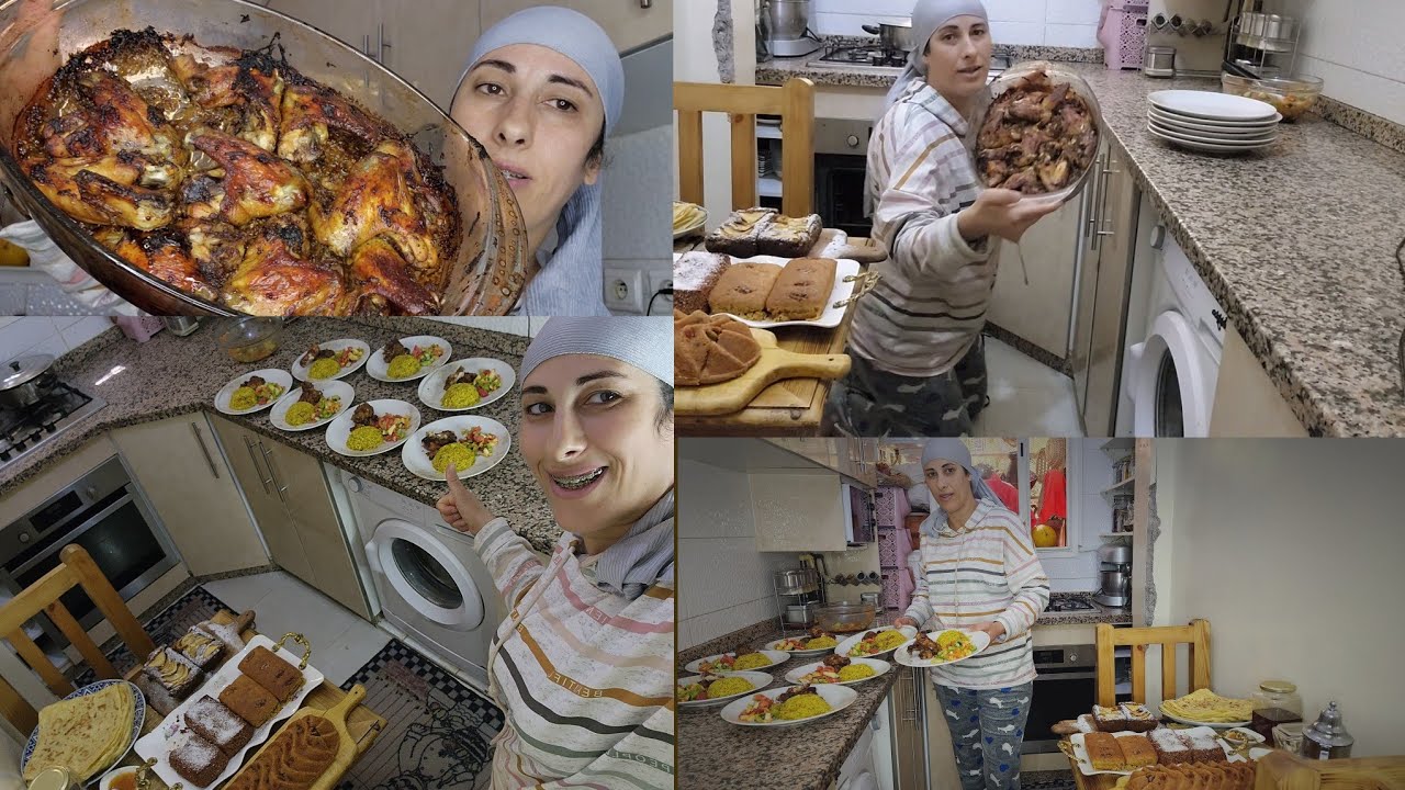 عمرت لكوزينة كي جاكم الجديد فداري كي جاكم هادشي❤️4بيضات بدون دقيق  بالماء7انواع كيك دجاج فلفرن وروز