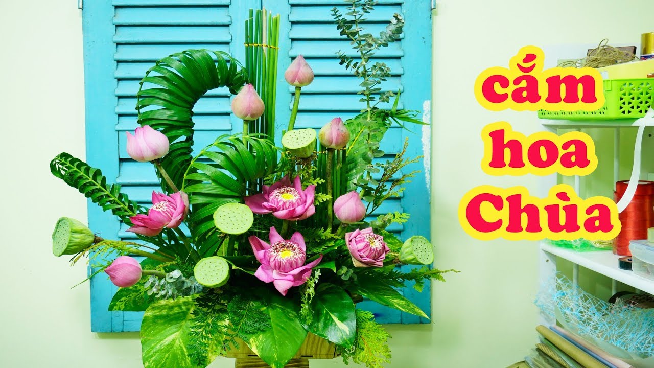 How To Arrange Altar Flowers |Lotus Flower Pagoda Arrangement |Ep 238 -  Youtube