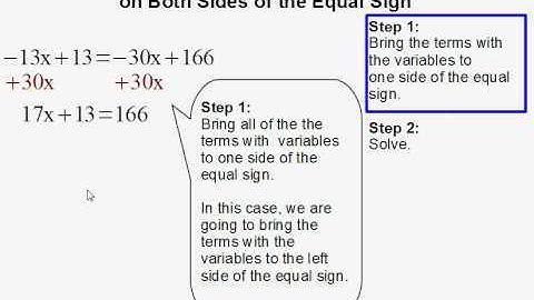 Solving an Equation With Variables on Both Sides of the Equal Sign