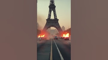 Robot Titan Attacks Eiffel Tower – Realistic Simulation