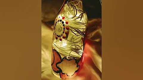 EASY Dot Mandala Bottle Painting Using ONLY Qtip Toothpick Pencil | How To Lydia May | #shorts