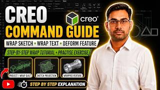 Creo Wrap Command Tutorial | How to Wrap Sketch &amp; Text in Creo Parametric