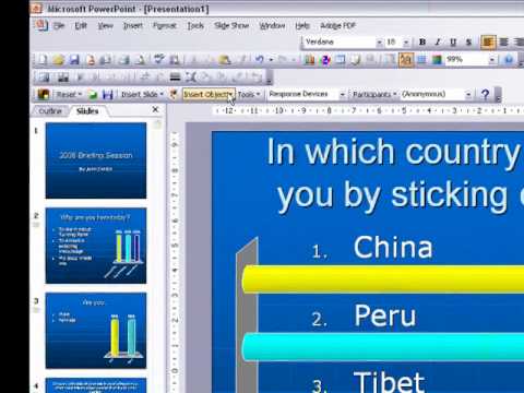 Adding a countdown clock or response counter on TurningPoint Interactive Voting System from Eurosis