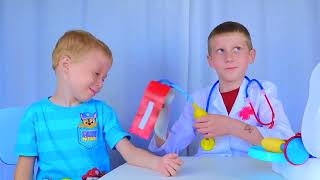 Goofy doctor ! | Mike and Jake pretend play | Doctor set toys | Doctor kit  डॉक्टर सेट | العاب دكتور