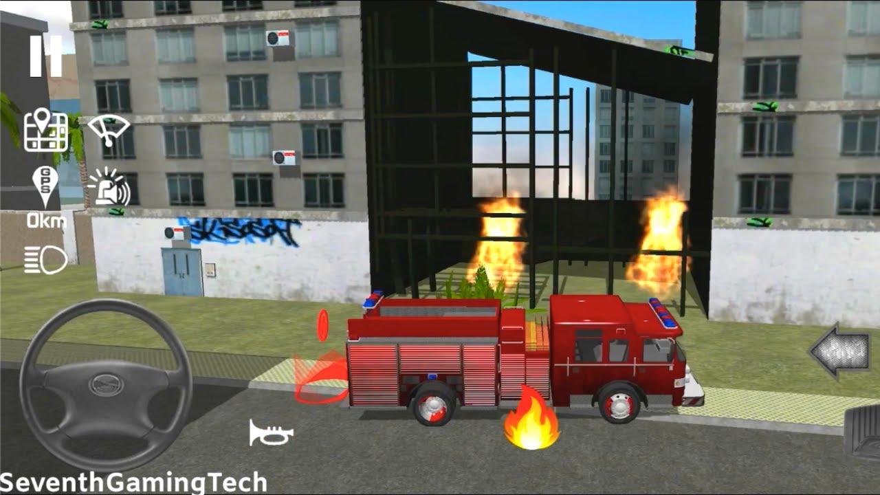 Apartment Building On Fire... 🚒🔥Fire Truck Fire Engine Simulator Mobile Gameplay (Android, iOS) FHD