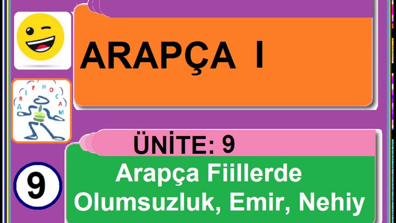 AÖF ARAPÇA 1 - ÜNİTE 9 - ARAPÇA FİİLLERDE OLUMSUZLUK, EMİR, NEHİY