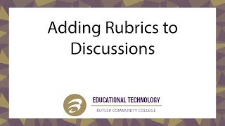 Adding Rubrics to Discussions in Canvas