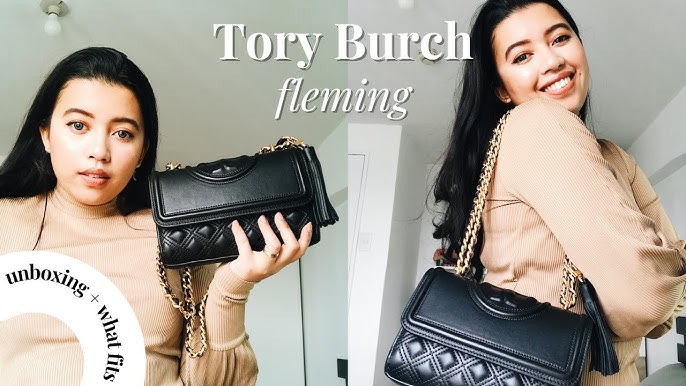 Unboxing my first Tory Burch bag  Fleming soft quilted camera bag