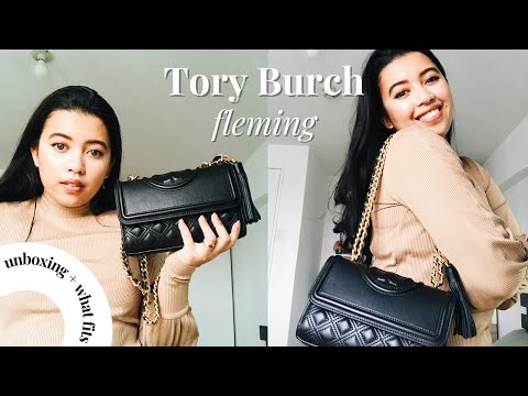 ✨Tory Burch Fleming Small UNBOXING + What FITS in the Bag +