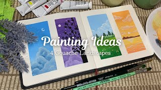 4 Gouache Landscapes: Painting Ideas to Try Right Now! | Paint with me