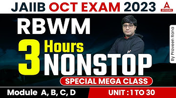 JAIIB October 2023 | JAIIB RBWM Marathon Class | Retail Banking & Wealth Management