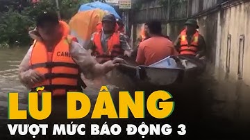 Nước lũ dâng cao, người dân Huế chạy xuồng máy trên đường phố thay vì chạy xe