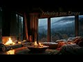 Cozy Rainy Night by the Fireplace warm Bed Sleeping 😴 Ambience( 30 minutes loop) #rain #ambientmusic