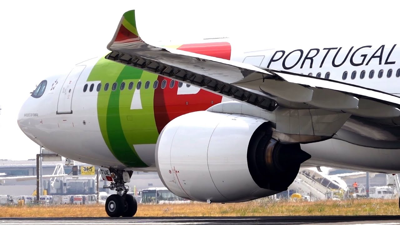 GROS PLANS - DÉCOLLAGES à LISBONNE - Boeing 777, 787, 737, Airbus A330, A321 - plane spotting