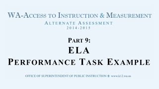 09 English Language Arts Performance Task Example
