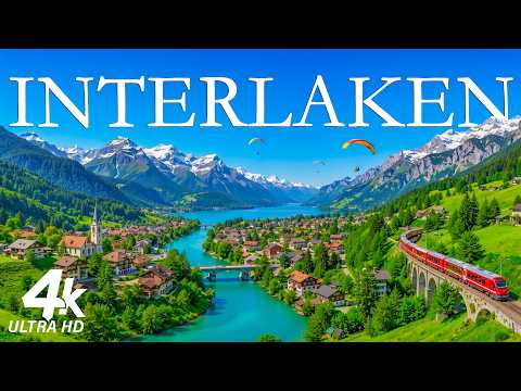 Interlaken, Switzerland 4K 🌍 Alpine Dream Escape – Turquoise Lakes, Snowy Peaks & Scenic Valleys