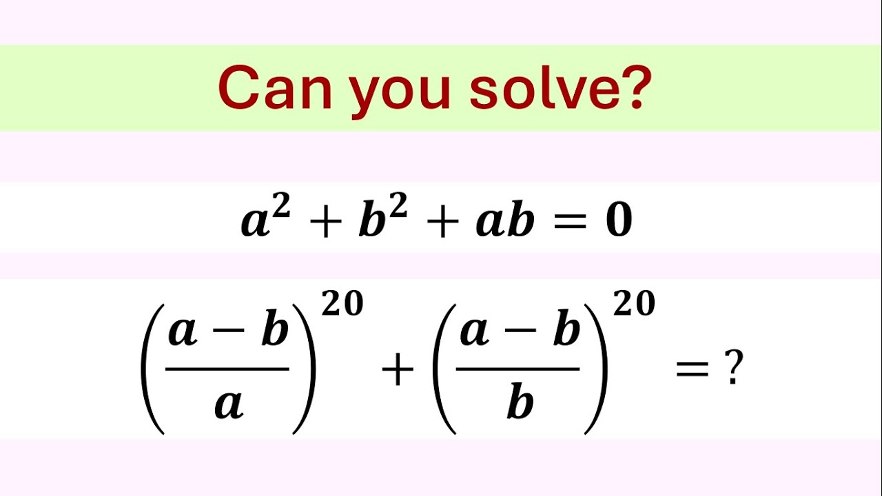 Can You Crack This Algebra Problem? | 95% Failed to Solve!