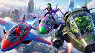 Unexpected Aircraft  Race Challenge 😱✈️ | Hulk & Spider-Man vs Joker & Venom  | #ai #aivideo #story