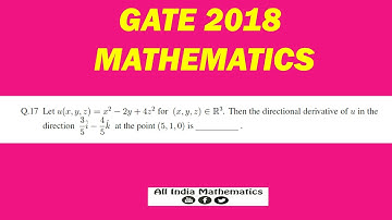 GATE 2018 || Q.17.Directional Derivative