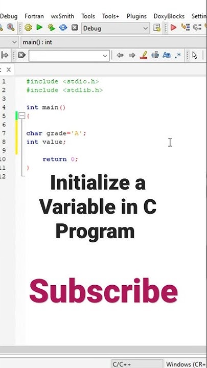 Initialize variables in C Program - YouTube