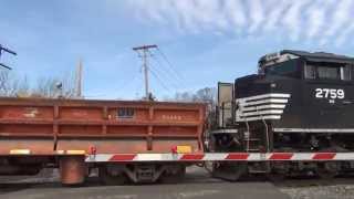 92N Rock Dump Train Meets CSX Double Stack Train