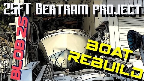 25FT Bertram project - blob 25 - BOAT REBUILD - getting boat off the floor onto trailer
