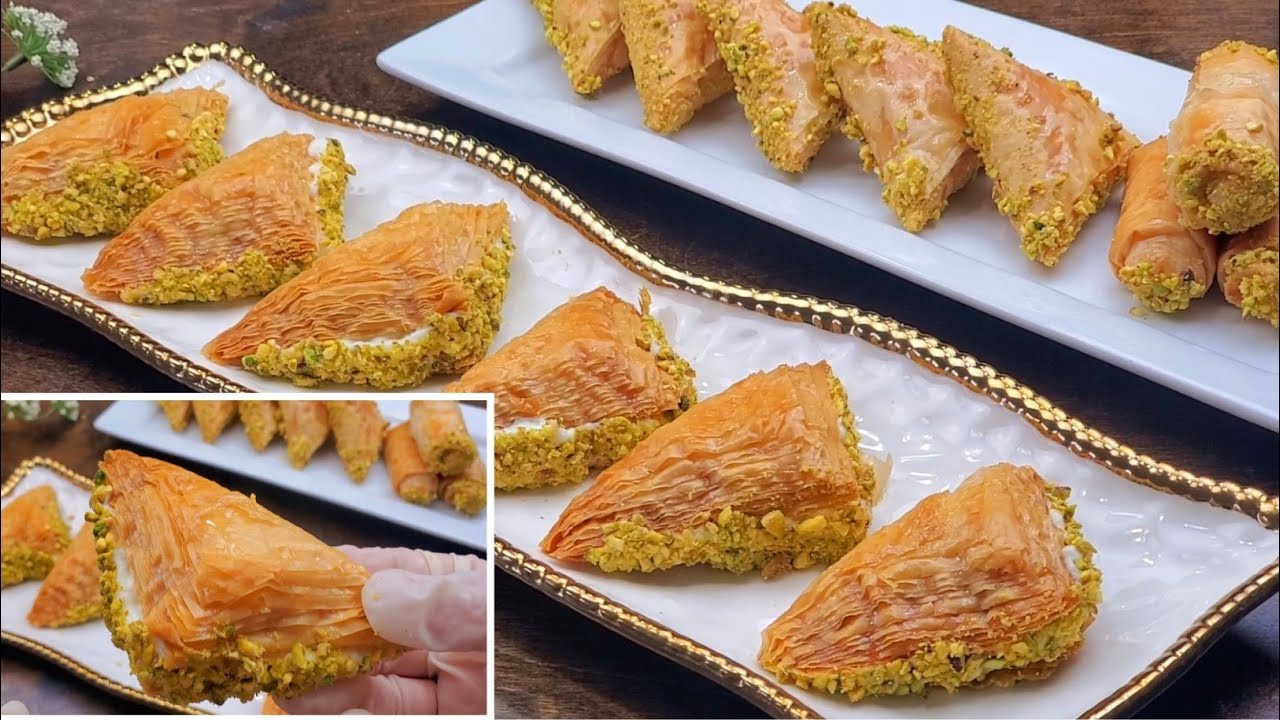 وربات بالقشطه بثلاث طرق /بقلاوه بالقشطه Baklava stuffed with cream