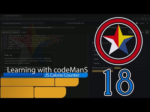 (UPDATED) Learn Form Validation by Building a Calorie Counter: Step 18 | freeCodeCamp | JavaScript