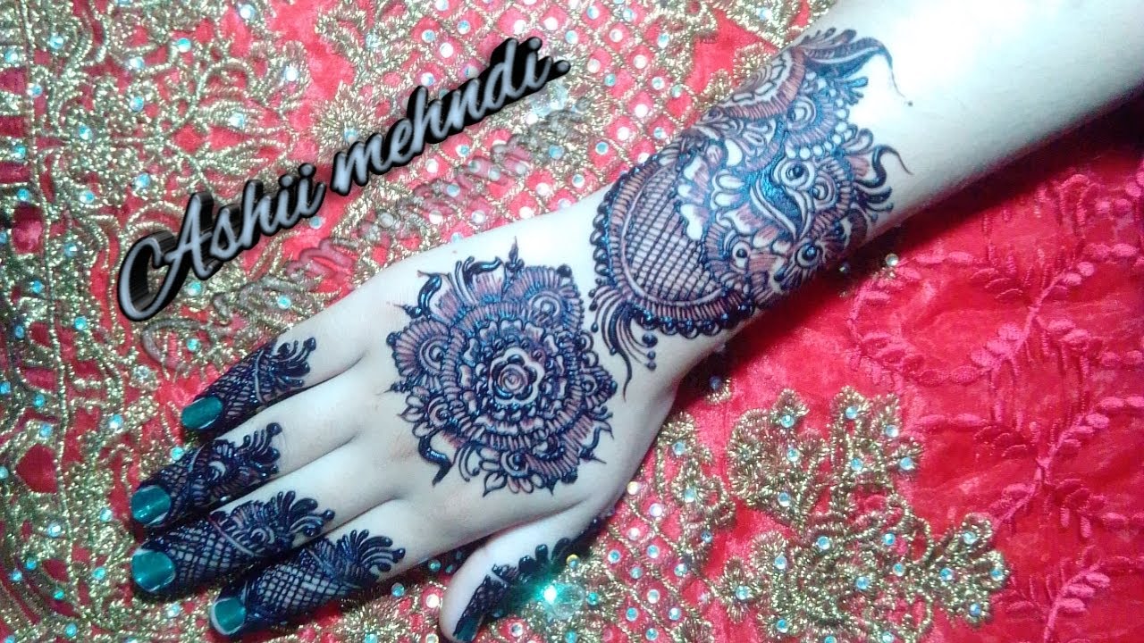 Latest stylish back hand bridal mehndi design || Ashii mehndi designs ...
