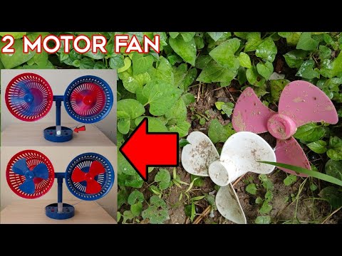 Make a mini fan with 2 motors from old broken components - cooler than ...