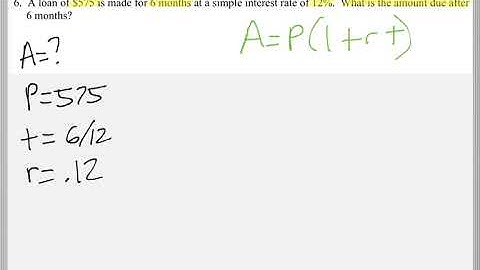 Math 118 : 3.3 #6 (Mathematical Explorations Tutorial : Simple Interest)