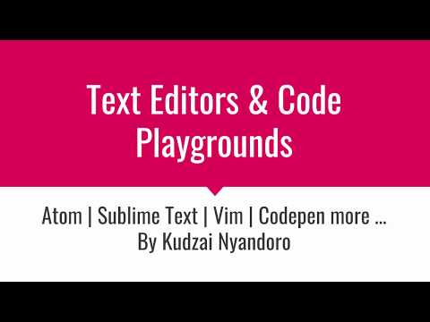 Text Editors & Code Playgrounds