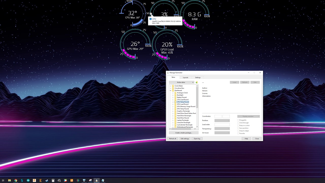 Update Rainmeter \u0026 HWInfo64 Quick Guide - Dashboard 1.9.1 (HW Status Screen)