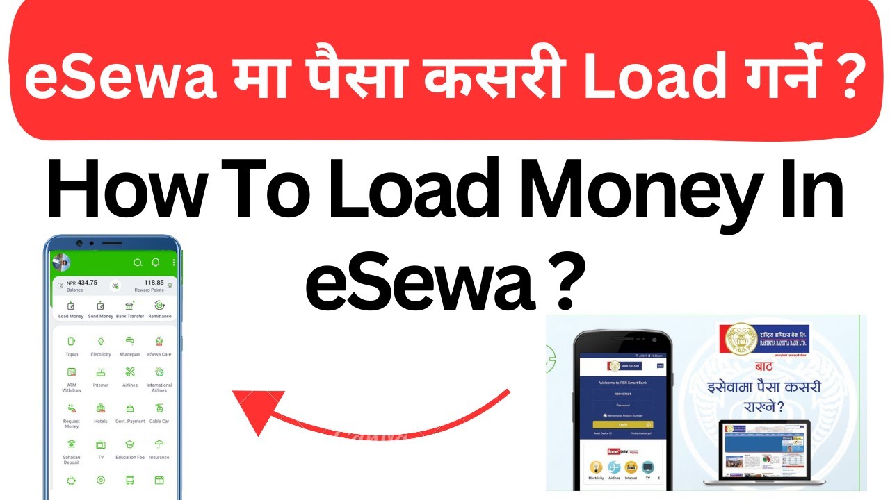 How To Load Money In eSewa From Mobile Banking And Bank Counter Deposit? Add fund\Balance In eSewa.