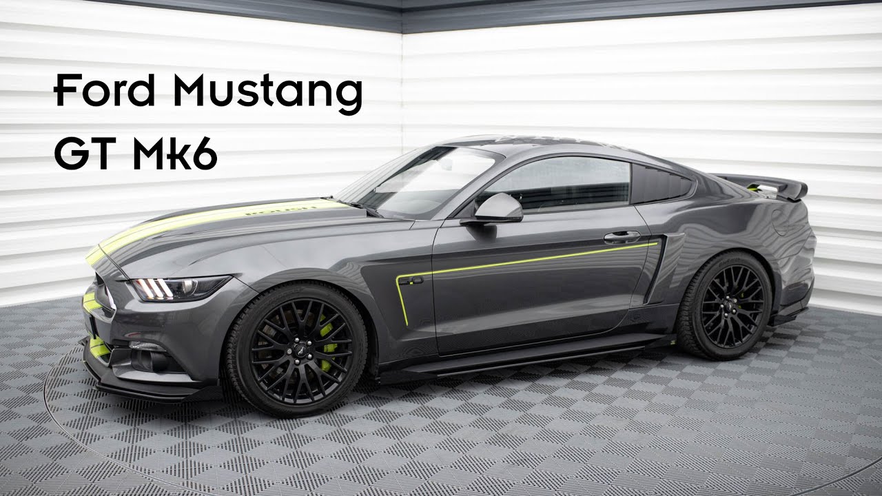 Splitter Arrière Maxton Design Pour Ford Mustang GT Mk6 Facelift - Noir Brillant, Neuf Sous Emballage