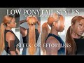 Lazy Girl Low Ponytails w/ Seamless Clip-Ins | Curls Queen Kinky Straight