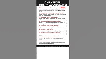 Call Center Interview Questions and Answers | Call Center Job Interview Questions and Answers