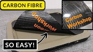 COOK Stickers in CARBON FIBER mould to 120 Degrees C [PREPREG CARBON FIBRE] How To Make Carbon Fibre