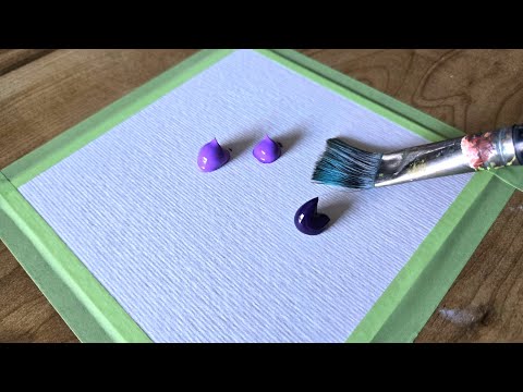"Blooming Hues on Purple" / SIMPLE Painting with Acrylics / Easy Abstract Painting Technique