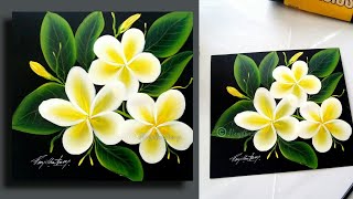 acrylic flower painting beginners easy plumeria