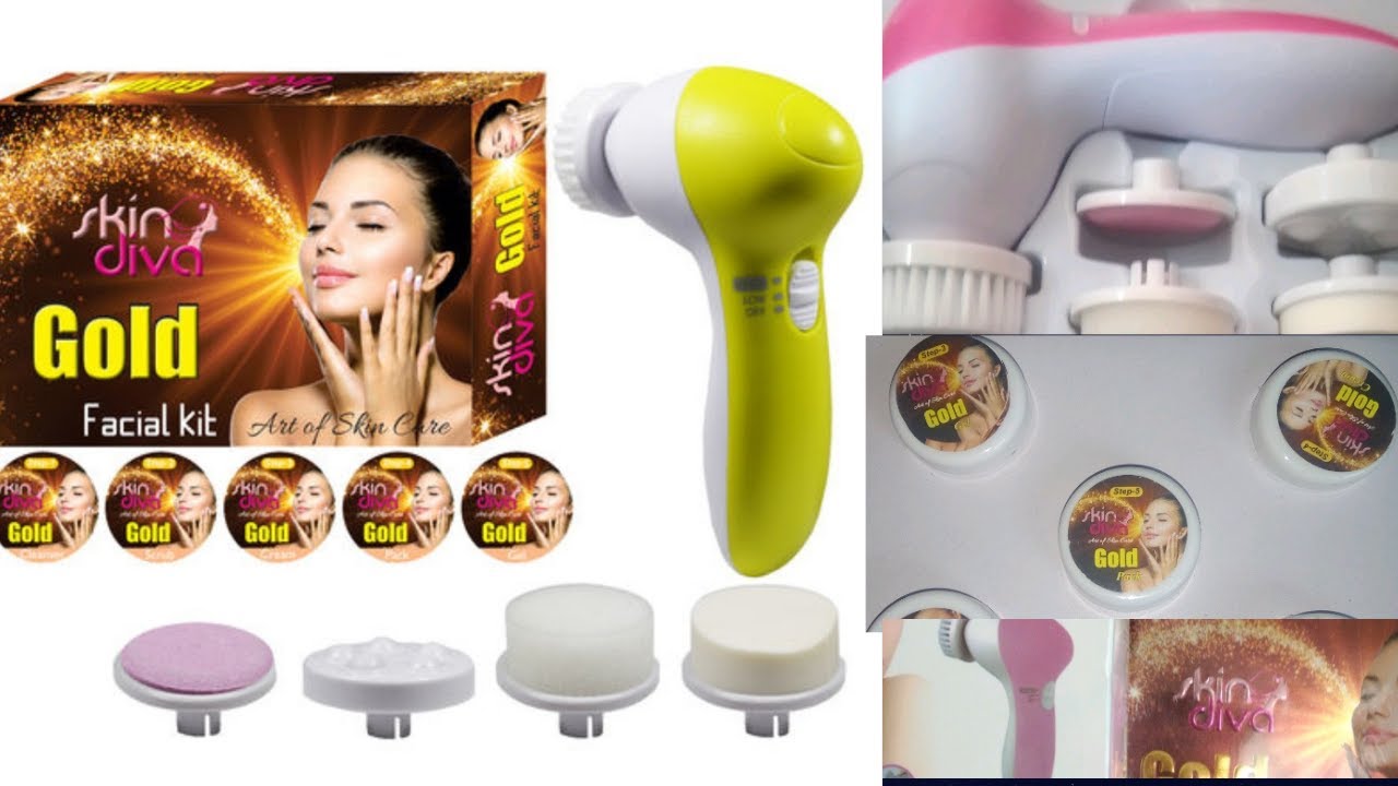 Meesho Facial Kit With Face Massager ₹320/Skin Diva Gold Facial Kit