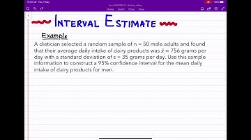 Example - Interval Estimate (Population Mean)