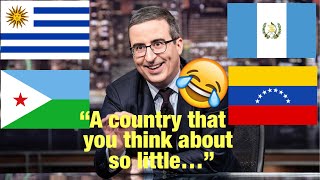 John Oliver saying “A country you think about so little” compilation (Funny)