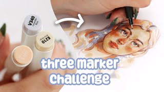 Drawing with ONLY 3 Colors? ✦ Ohuhu Alcohol Marker challenge