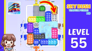 Sky Rush Traffic Puzzle Level 55 Solution Walkthrough