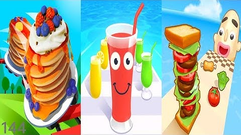 Pancake Run vs Juice Run vs Sandwich Runner - Triple Gameplay 144 (Android/iOS).