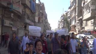 Q.n News: Aleppo: Protest in Shaar neighborhood demanding to unite against regime and ISIS 28-8-2015