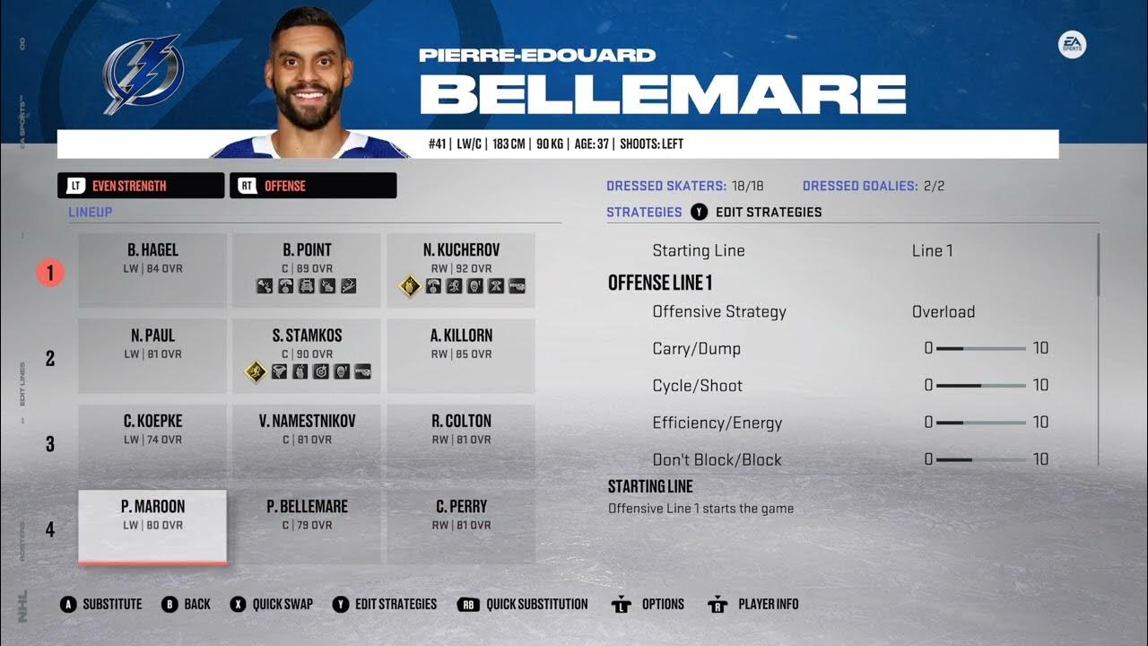 NHL 23 Tampa Bay Lightning Roster YouTube